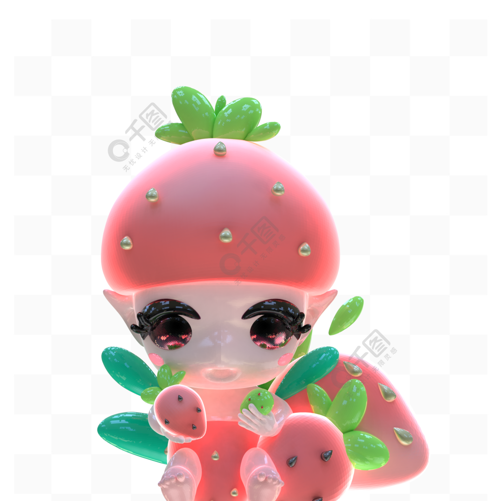 娃娃草莓头箍_娃娃草莓舌_草莓娃娃